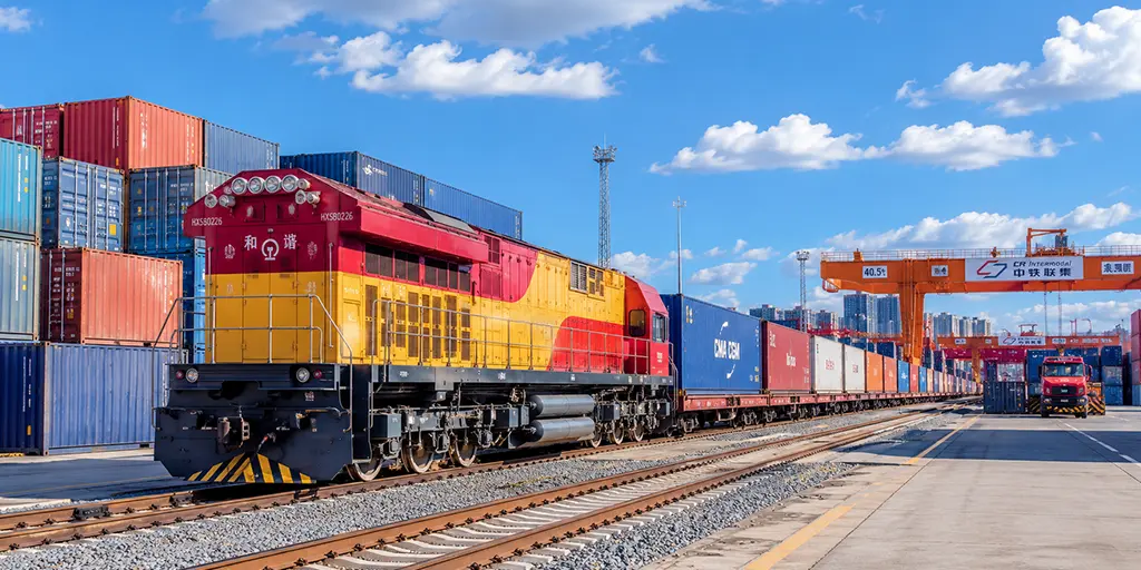 Sea-rail ocean freight from China with inland rail and truck delivery