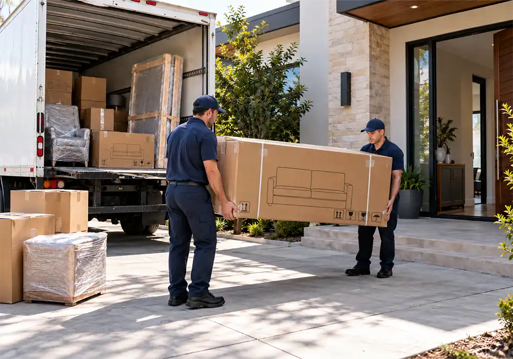 Ground-level receiving point for agreed furniture delivery
