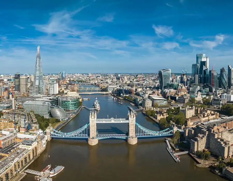United Kingdom city skyline for furniture shipping destination